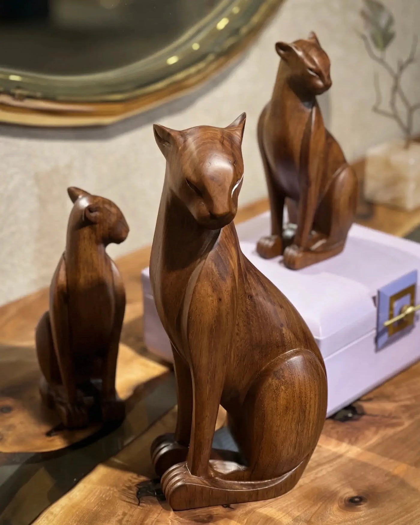 Wooden Wild Cat Figure by Gizz