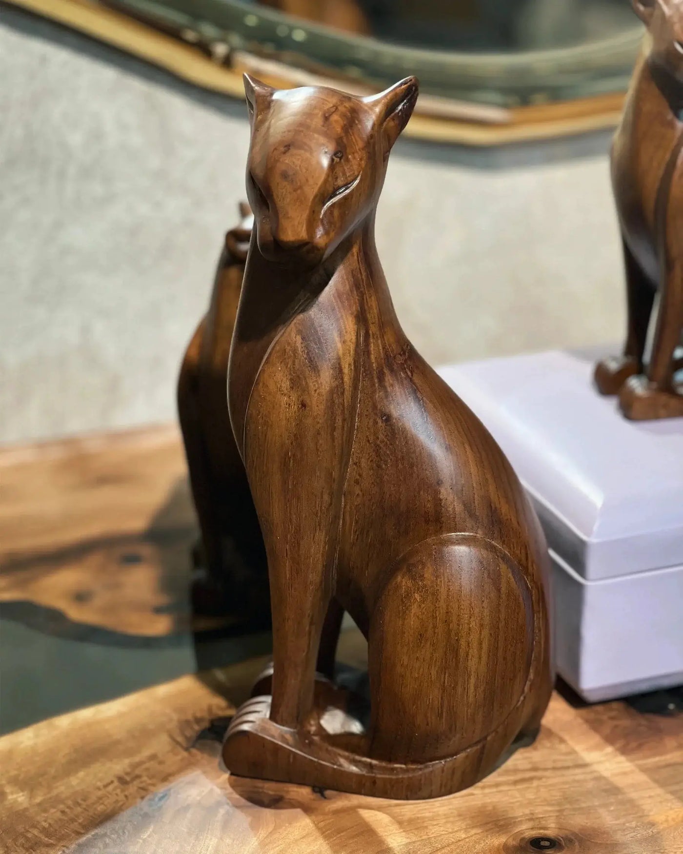 Wooden Wild Cat Figure by Gizz