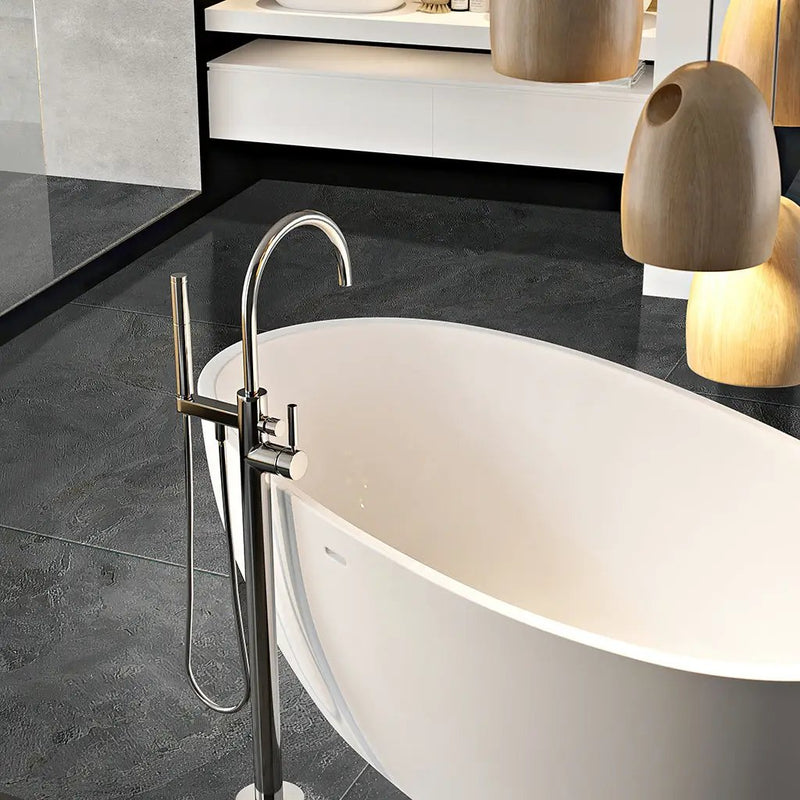 Slate Black 24x48 Matte Porcelain Large Format Tile (2 pack, 15.55 sq ft/case) by Apollo Tile