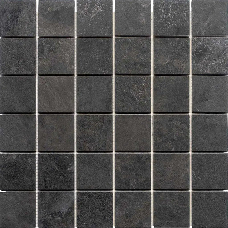 Slate Black 12x12 Matte Uniform Square Porcelain Mosaic Tile (11 pack, 10.65 sq ft/case) by Apollo Tile