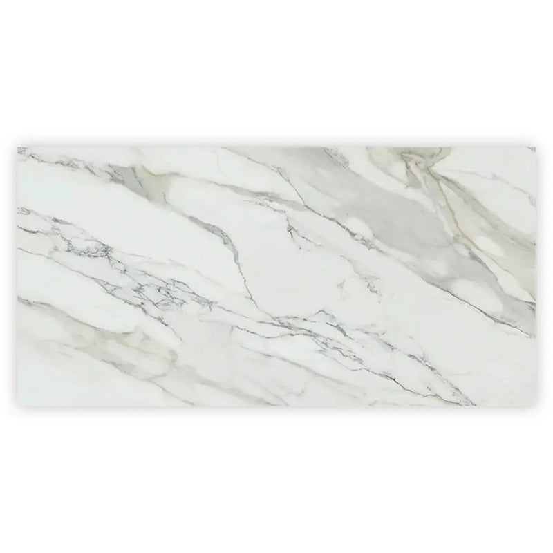 White with Gray Vein 24x48 Polished Porcelain Large Format Tile (2 pack, 15.42 sq ft/case) by Apollo Tile
