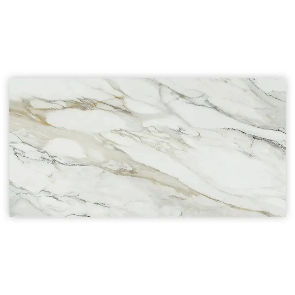 White with Gray Vein 24x48 Polished Porcelain Large Format Tile (2 pack, 15.42 sq ft/case) by Apollo Tile
