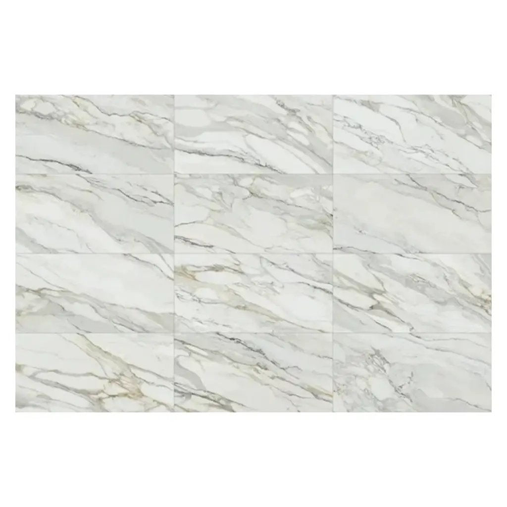 White with Gray Vein 24x48 Matte Porcelain Large Format Tile (2 pack, 15.42 sq ft/case) by Apollo Tile
