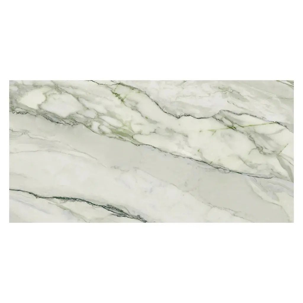 Soft White with Sage Green Vein 24x48 Matte Porcelain Large Format Tile (2 pack, 15.42 sq ft/case) by Apollo Tile