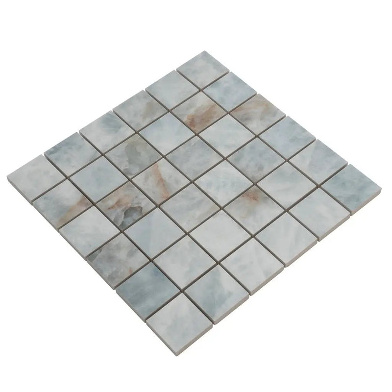 Frosted Sky Blue 12x12 Lappato Square Porcelain Mosaic Tile (5 pack, 4.84 sq ft/case) by Apollo Tile