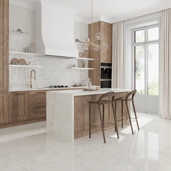 Soft Alabaster White 24x48 Lappato Porcelain Large Format Tile (2 pack, 15.5 sq ft/case)