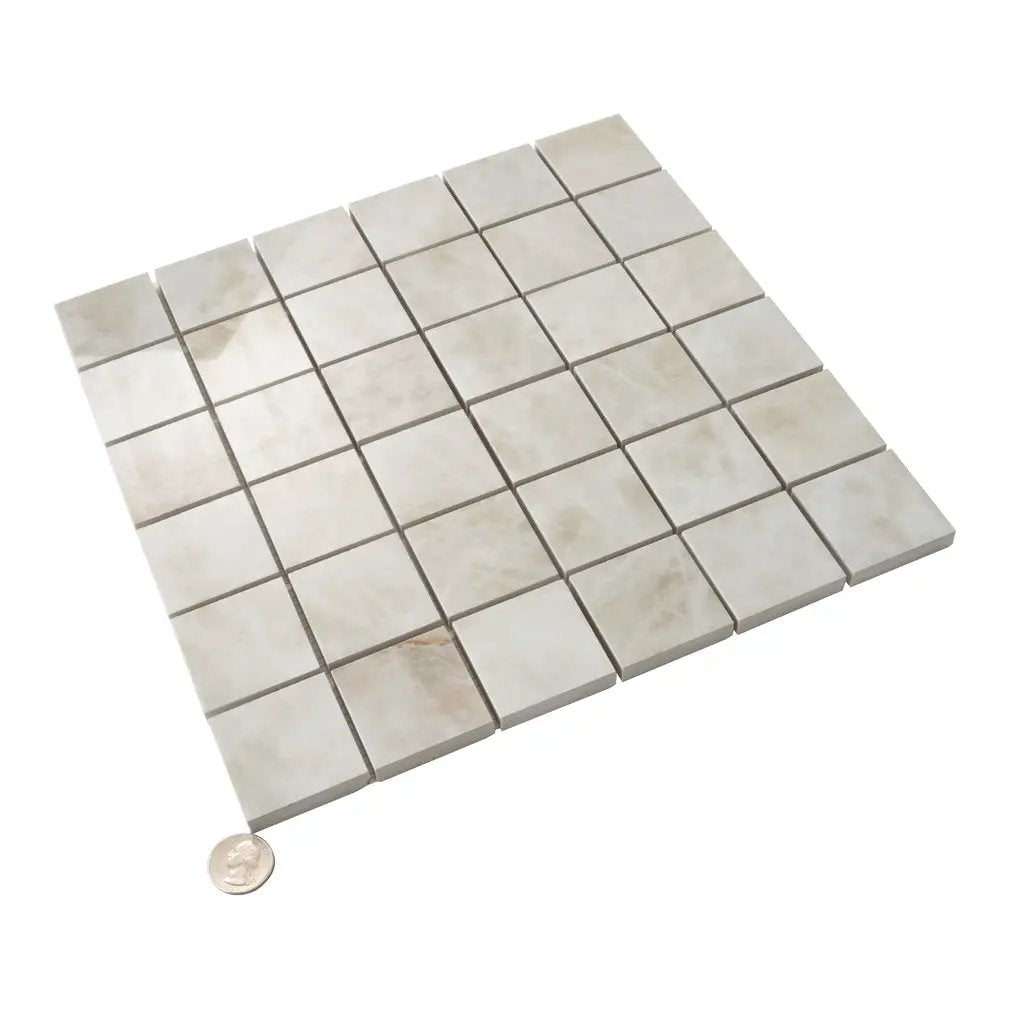 Soft Alabaster White 12x12 Lappato Square Porcelain Mosaic Tile (5 pack, 4.84 sq ft/case) by Apollo Tile