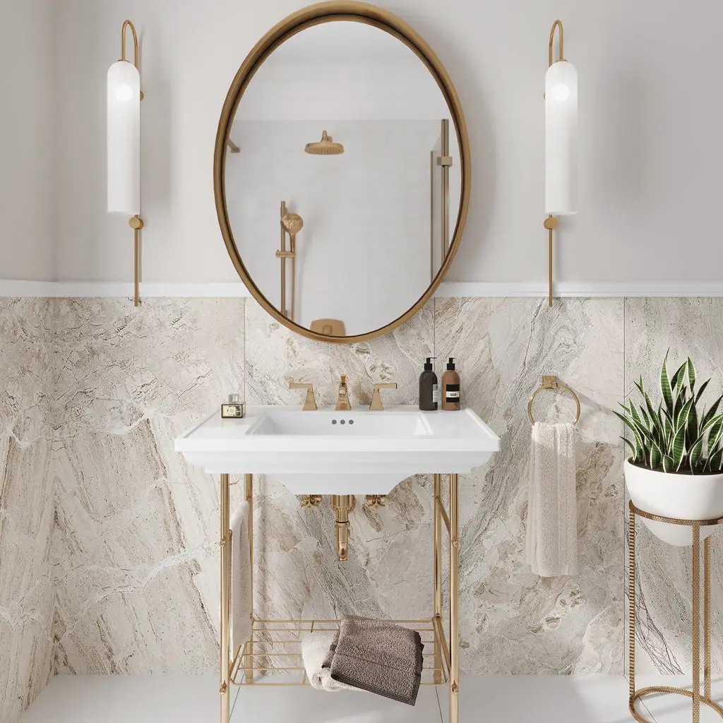 Beige 24x48 Matte Porcelain Large Format Tile (2 pack, 15.5 sq ft/case) by Apollo Tile