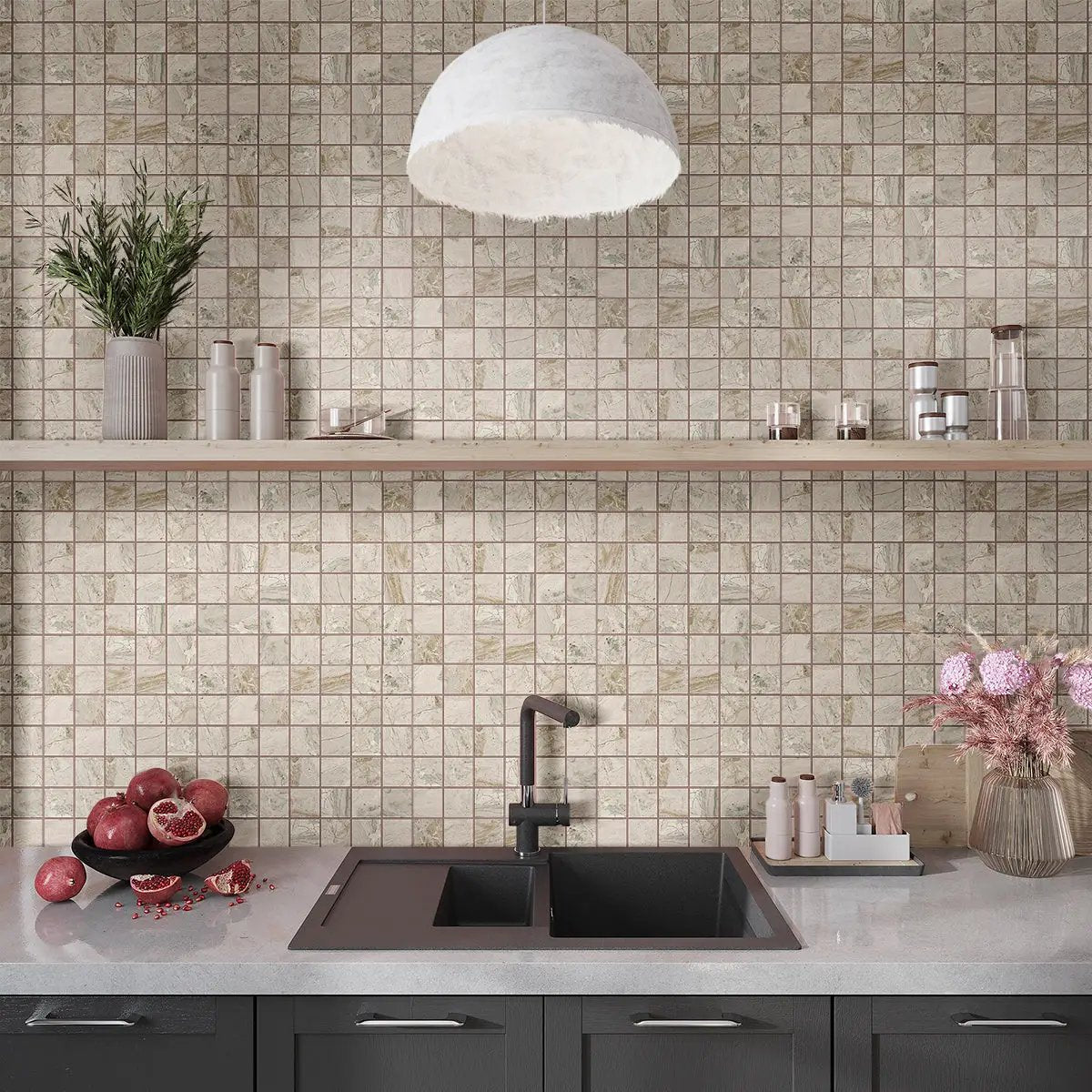 Beige 12x12 Matte Uniform Square Porcelain Mosaic Tile (6 pack, 5.81 sq ft/case) by Apollo Tile