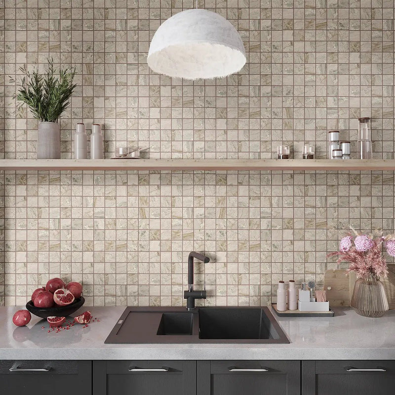 Beige 12x12 Matte Uniform Square Porcelain Mosaic Tile (6 pack, 5.81 sq ft/case) by Apollo Tile