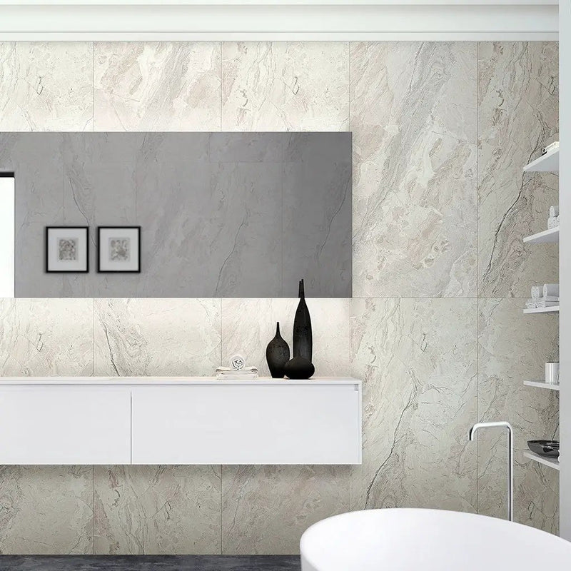Stone Beige 24x48 Matte Porcelain Large Format Tile (2 pack, 15.5 sq ft/case) by Apollo Tile