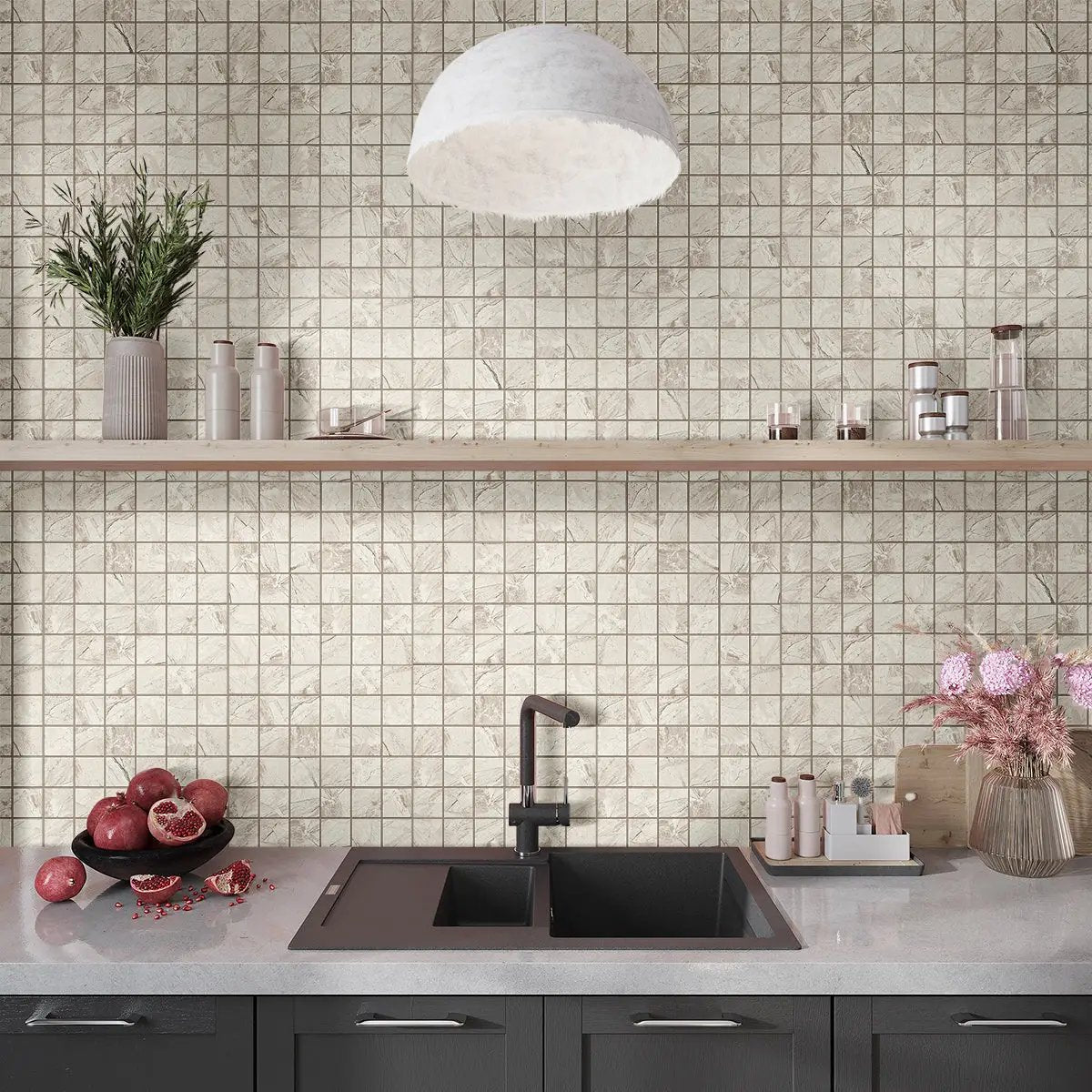 Stone Beige 12x12 Matte Uniform Square Porcelain Mosaic Tile (6 pack, 5.81 sq ft/case) by Apollo Tile