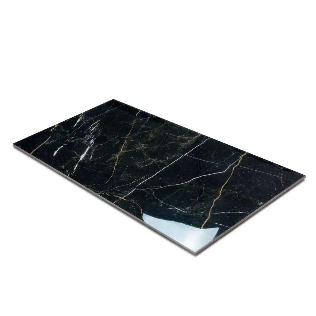 Sable Black 24x48 Polished Porcelain Large Format Tile (2 pack, 15.55 sq ft/case) by Apollo Tile