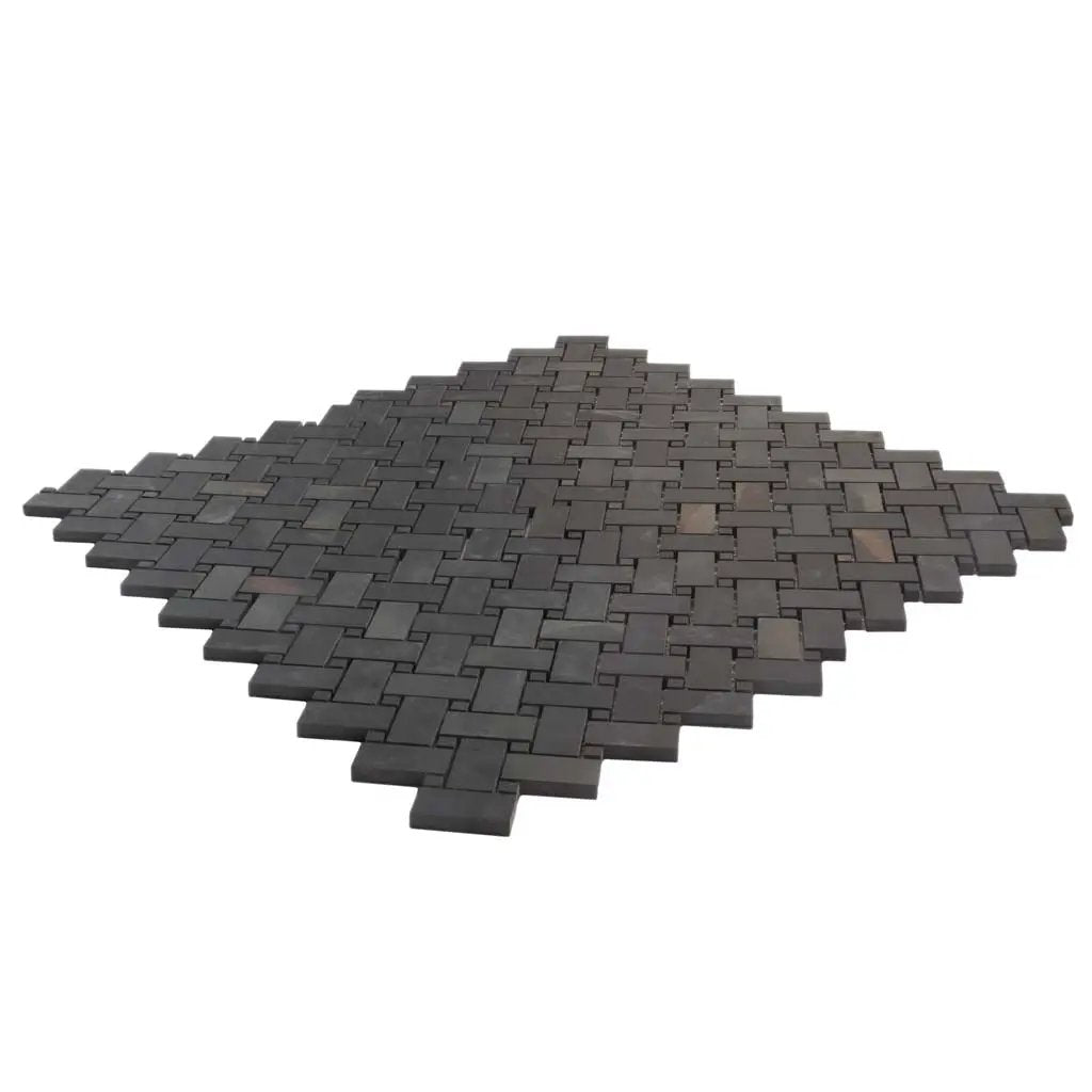 Black 12x12 Matte Basketweave Porcelain Mosaic Tile (5 pack, 4.84 sq ft/case) by Apollo Tile