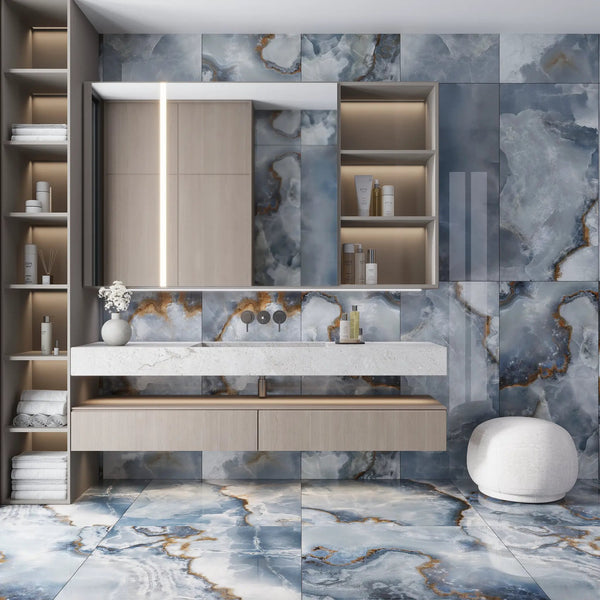 Blue 36x36 Lappato Square Porcelain Large Format Tile (2 pack, 17.4375 sq ft/case)