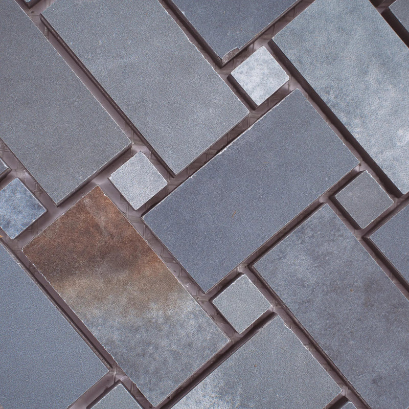 Blue 12x12 Matte Basketweave Porcelain Mosaic Tile (5 pack, 4.84 sq ft/case) by Apollo Tile