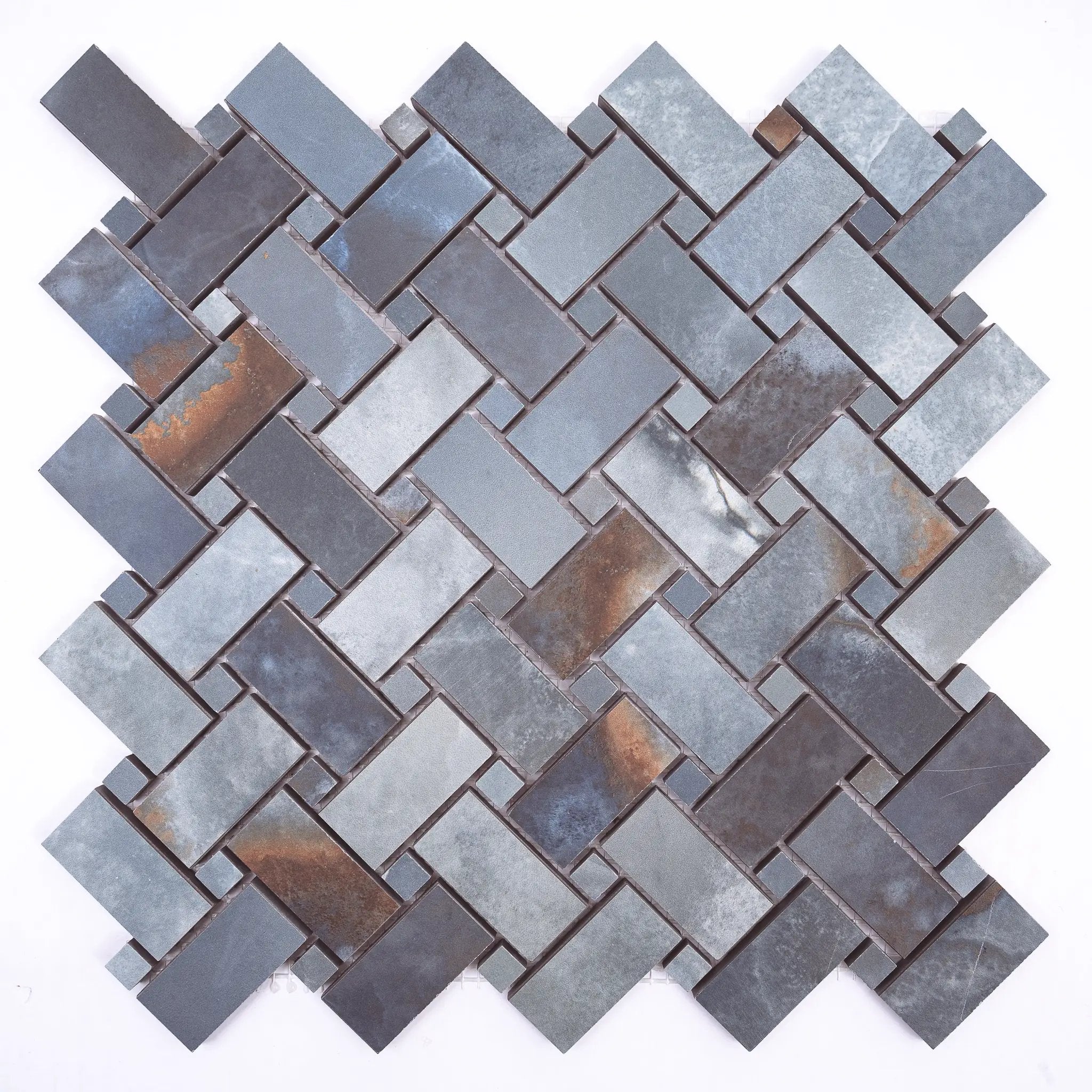 Blue 12x12 Matte Basketweave Porcelain Mosaic Tile (5 pack, 4.84 sq ft/case) by Apollo Tile