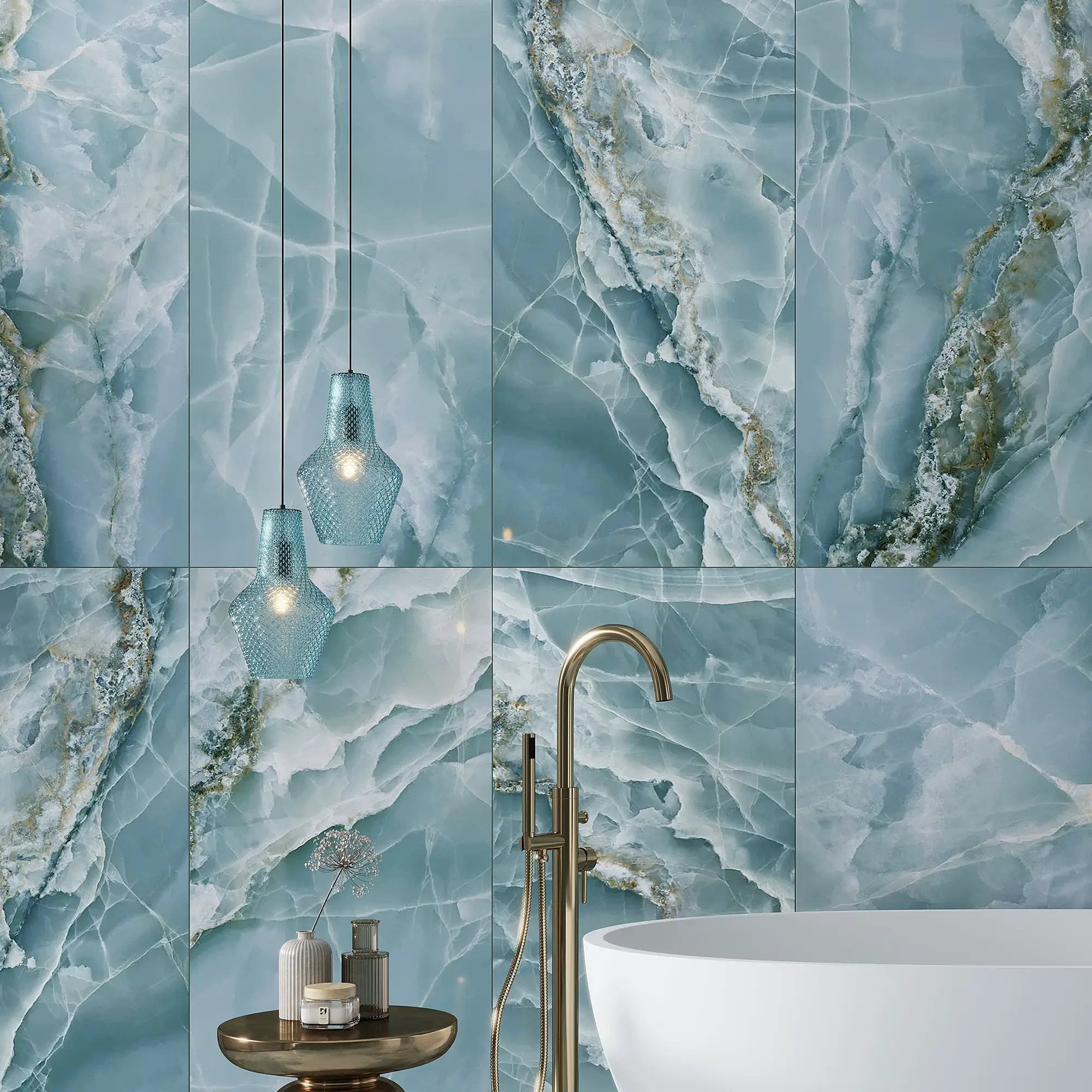 Splendor Green 24x48 Lappato Porcelain Large Format Tile (2 pack, 15.5 sq ft/case) by Apollo Tile