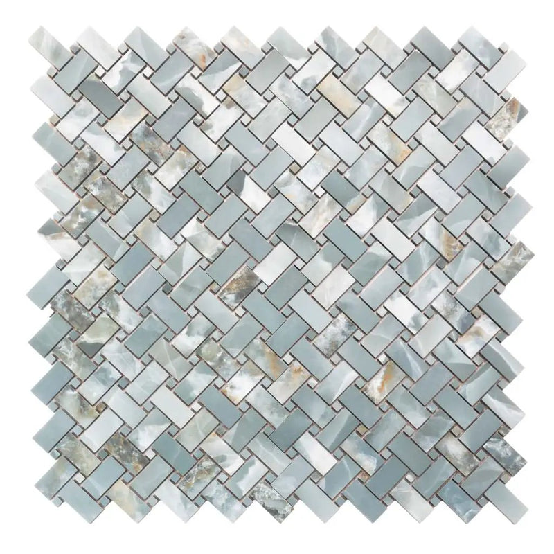 Green 12x12 Matte Basketweave Porcelain Mosaic Tile (5 pack, 4.84 sq ft/case) by Apollo Tile