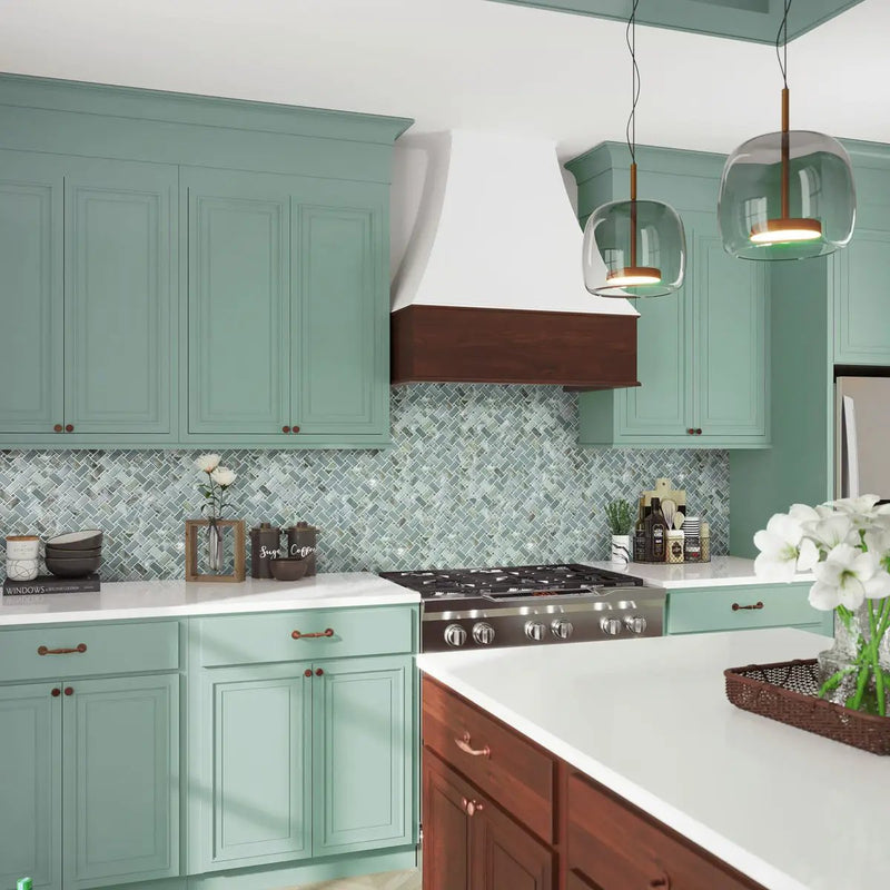 Green 12x12 Matte Basketweave Porcelain Mosaic Tile (5 pack, 4.84 sq ft/case) by Apollo Tile