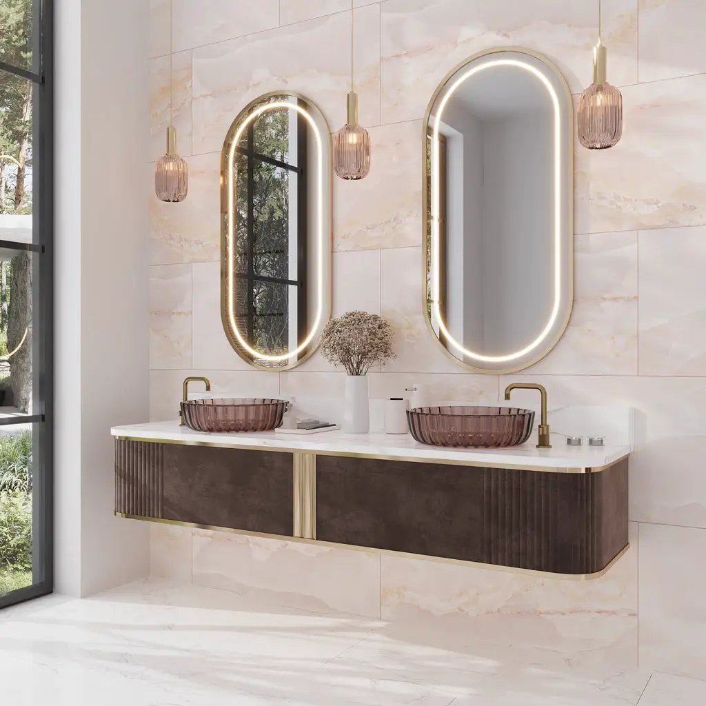 Crepe Pink 24x48 Lappato Porcelain Large Format Tile (2 pack, 15.5 sq ft/case) by Apollo Tile
