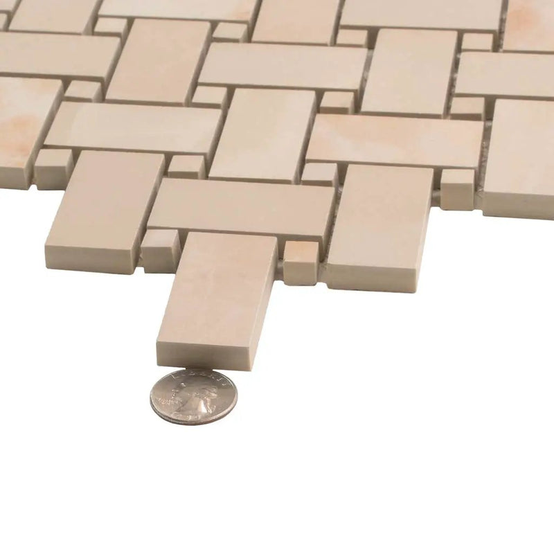 Crepe Pink 12x12 Matte Basketweave Porcelain Mosaic Tile (5 pack, 4.84 sq ft/case)