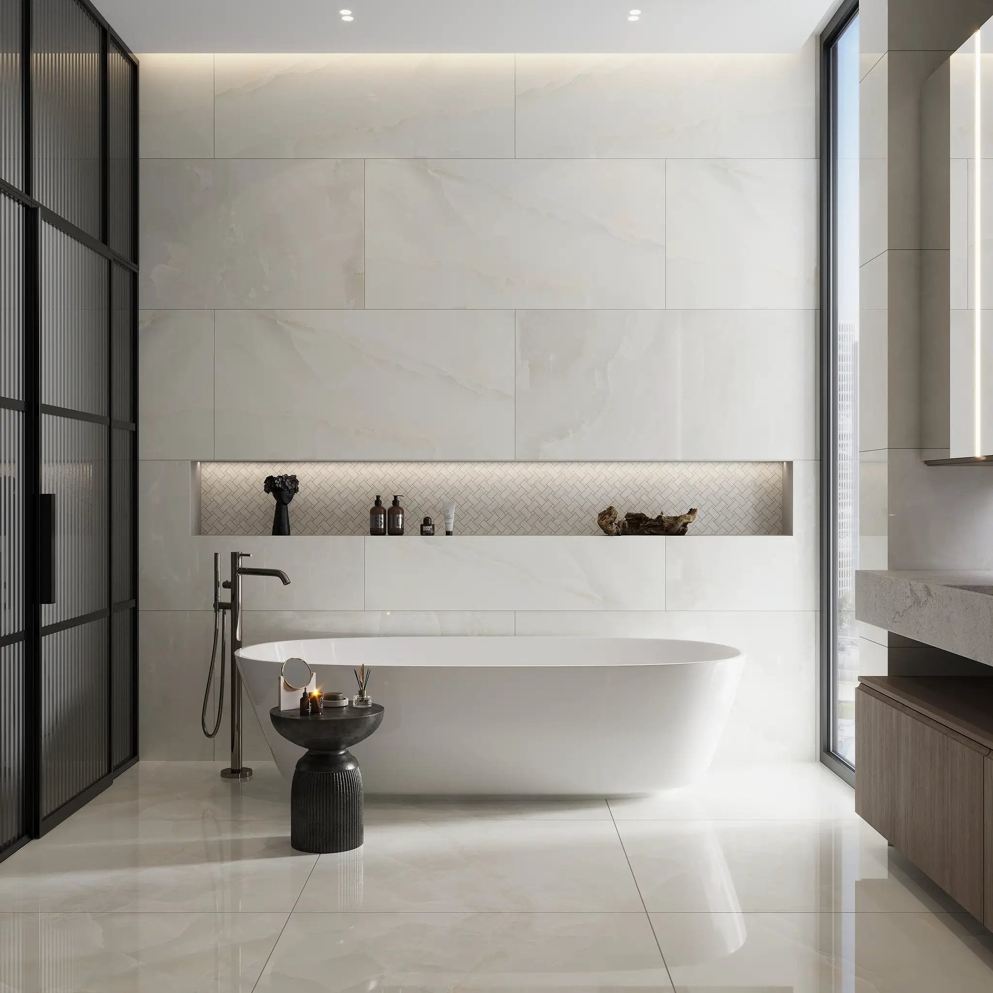 Alabaster White 12x12 Matte Basketweave Porcelain Mosaic Tile (5 pack, 4.84 sq ft/case) by Apollo Tile