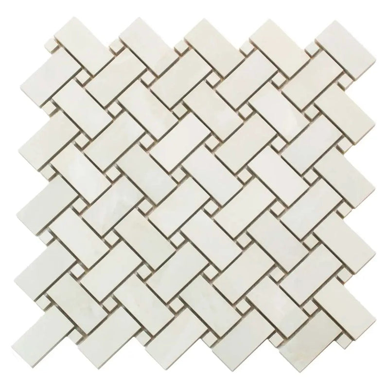 Alabaster White 12x12 Matte Basketweave Porcelain Mosaic Tile (5 pack, 4.84 sq ft/case) by Apollo Tile