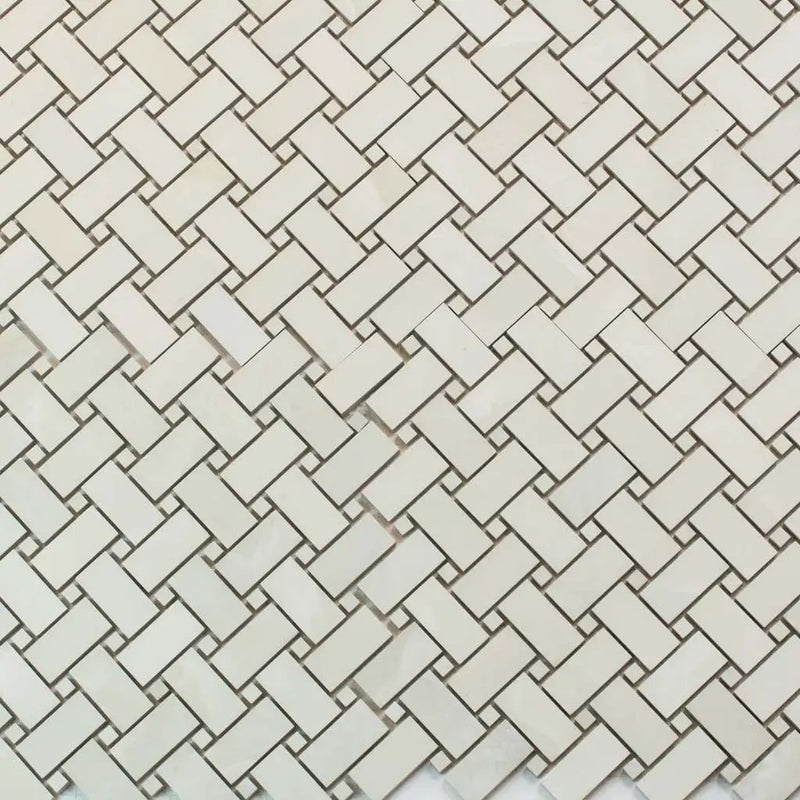 Alabaster White 12x12 Matte Basketweave Porcelain Mosaic Tile (5 pack, 4.84 sq ft/case) by Apollo Tile