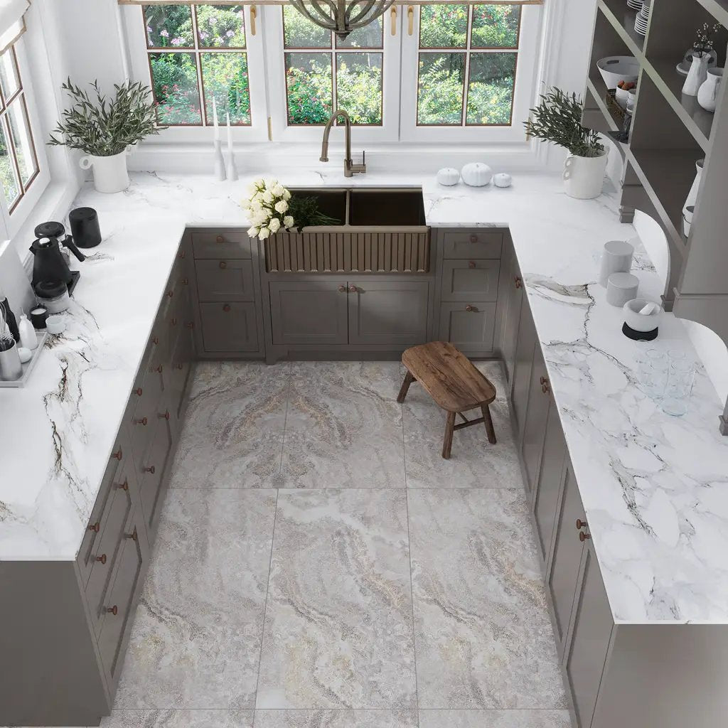 Light Taupe Beige 24x48 Polished Porcelain Large Format Tile (2 pack, 15.55 sq ft/case) by Apollo Tile