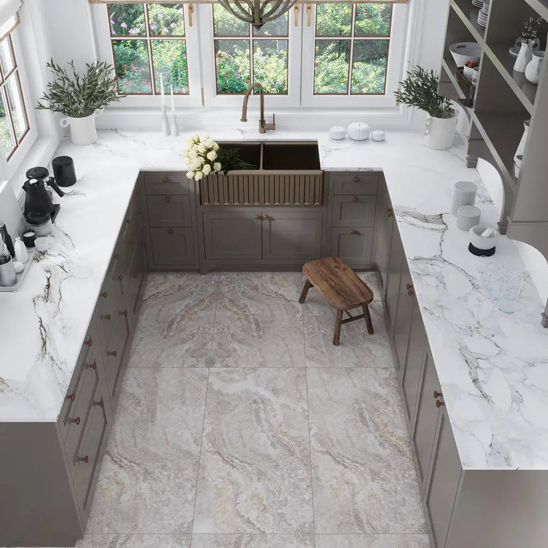 Light Taupe Beige 24x48 Polished Porcelain Large Format Tile (2 pack, 15.55 sq ft/case) by Apollo Tile