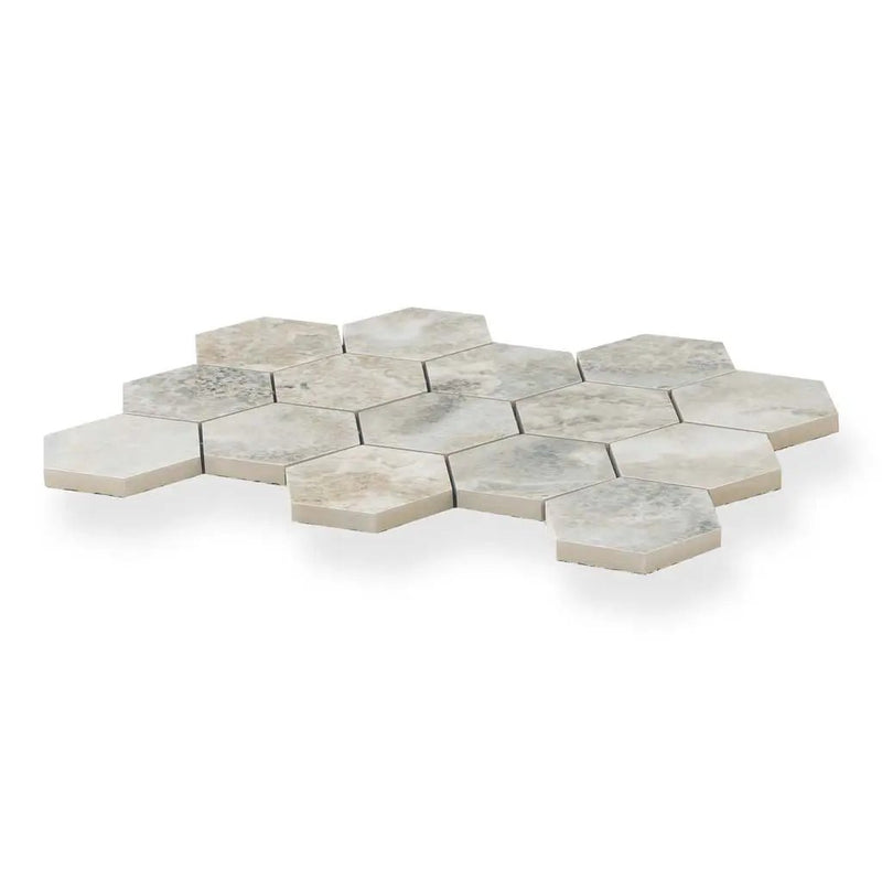 Light Taupe Beige 9x13 Polished Hexagon Porcelain Mosaic Tile (9 pack, 7.09 sq ft/case) by Apollo Tile