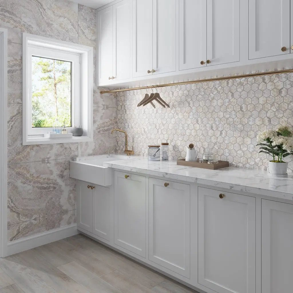 Light Taupe Beige 24x48 Polished Porcelain Large Format Tile (2 pack, 15.55 sq ft/case) by Apollo Tile