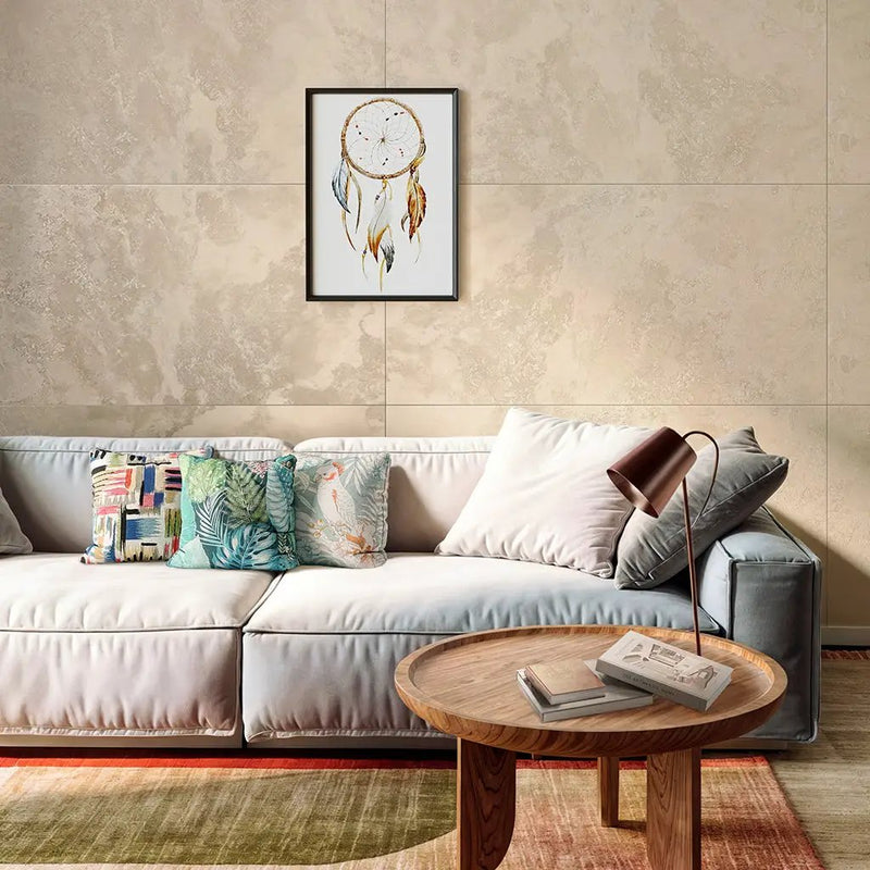 Sand Beige 24x48 Polished Porcelain Large Format Tile (2 pack, 15.55 sq ft/case) by Apollo Tile