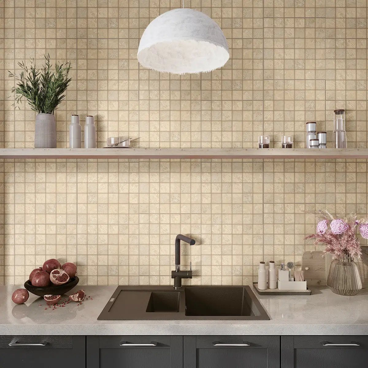 Sand Beige 12x12 Matte Uniform Square Porcelain Mosaic Tile (11 pack, 10.65 sq ft/case) by Apollo Tile