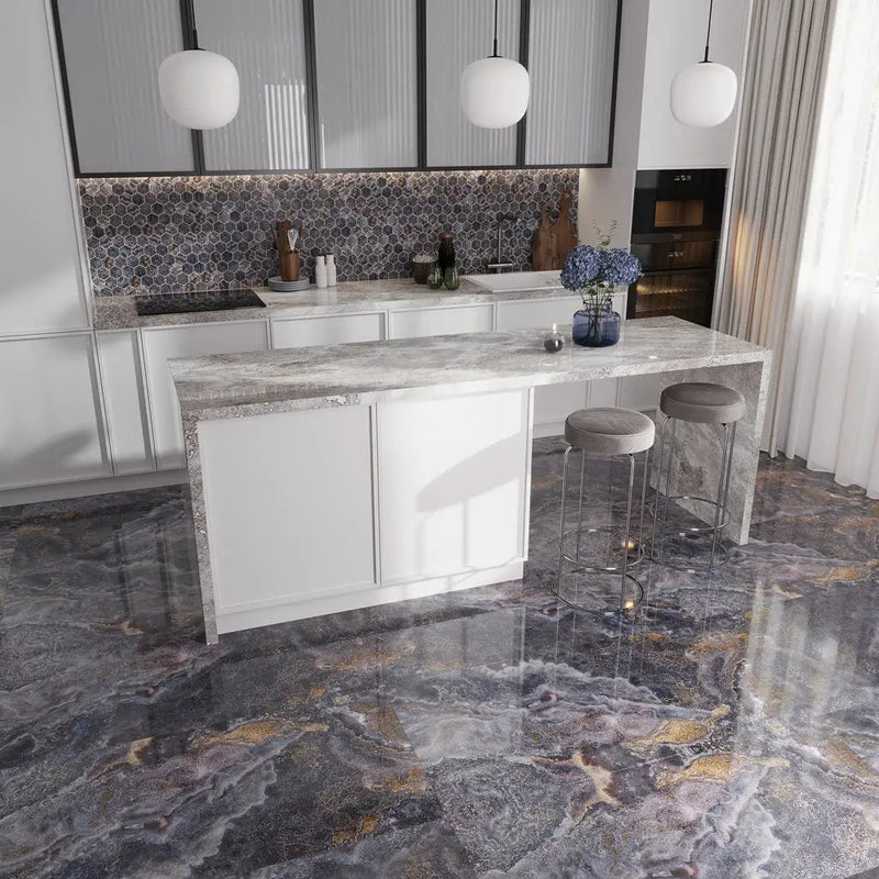 Hale Navy 24x48 Polished Porcelain Large Format Tile (2 pack, 15.55 sq ft/case) by Apollo Tile