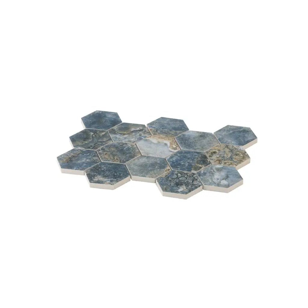 Hale Navy 9x13 Polished Hexagon Porcelain Mosaic Tile (9 pack, 7.09 sq ft/case) by Apollo Tile