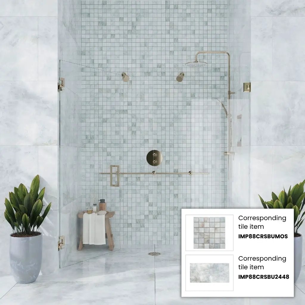 Frosted Sky Blue 12x12 Lappato Square Porcelain Mosaic Tile (5 pack, 4.84 sq ft/case) by Apollo Tile