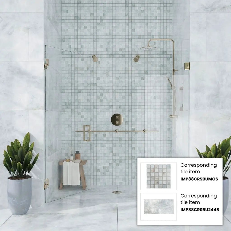 Frosted Sky Blue 24x48 Lappato Porcelain Large Format Tile (2 pack, 15.5 sq ft/case) by Apollo Tile