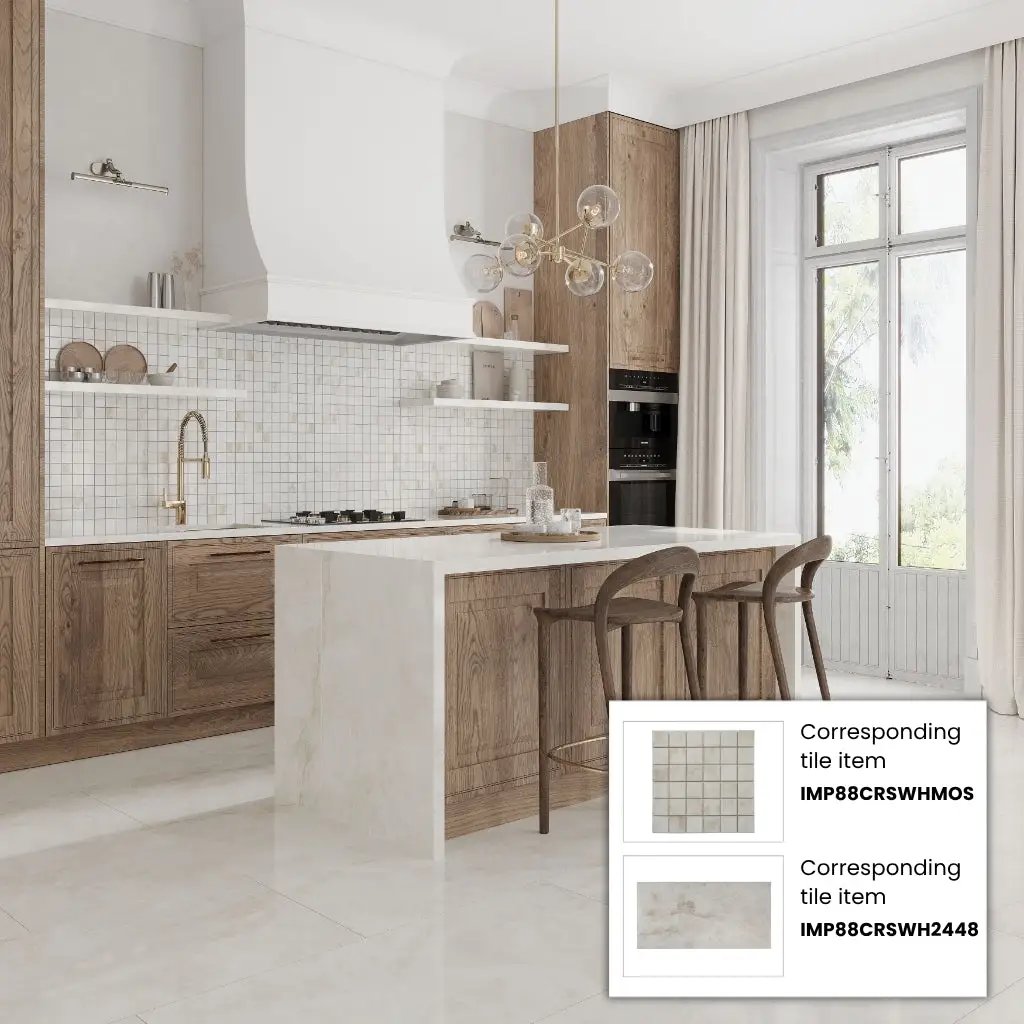 Soft Alabaster White 24x48 Lappato Porcelain Large Format Tile (2 pack, 15.5 sq ft/case) by Apollo Tile