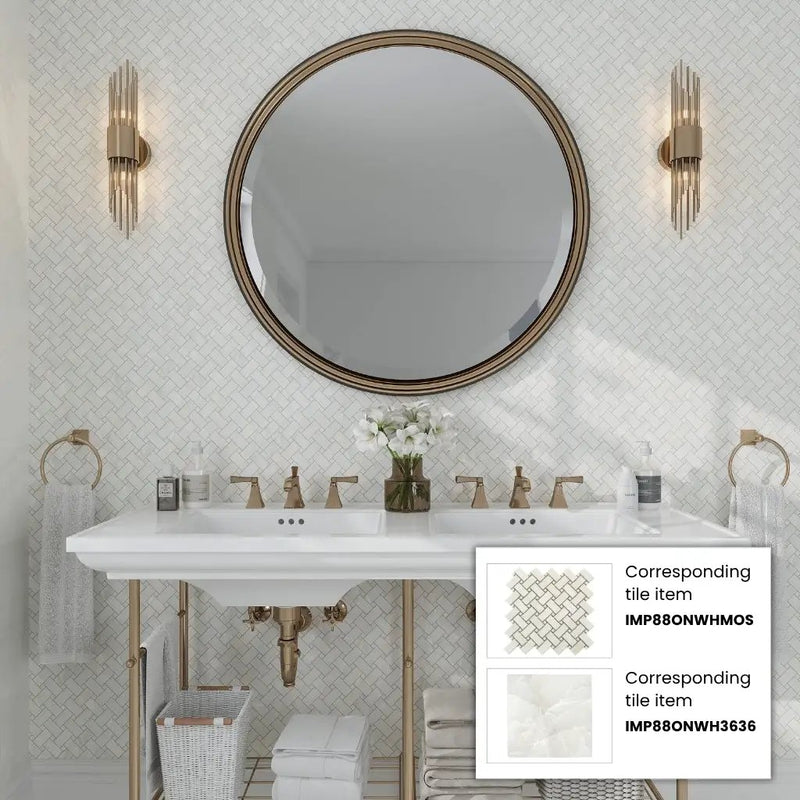 Alabaster White 12x12 Matte Basketweave Porcelain Mosaic Tile (5 pack, 4.84 sq ft/case) by Apollo Tile