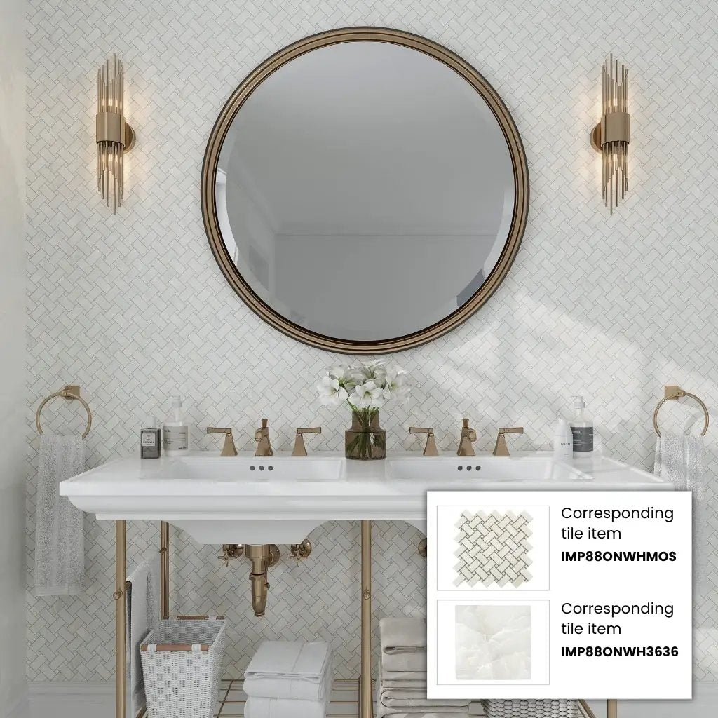 Alabaster White 36x36 Lappato Square Porcelain Large Format Tile (2 pack, 17.4375 sq ft/case) by Apollo Tile