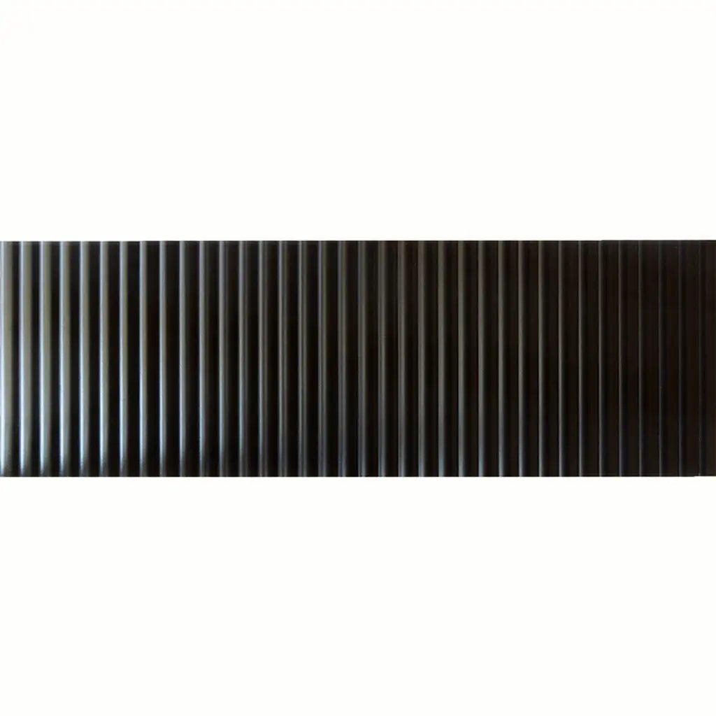Black 12x36 Matte Fluted Ceramic Large Format Tile (4 pack, 11.63 sq ft/case) by Apollo Tile