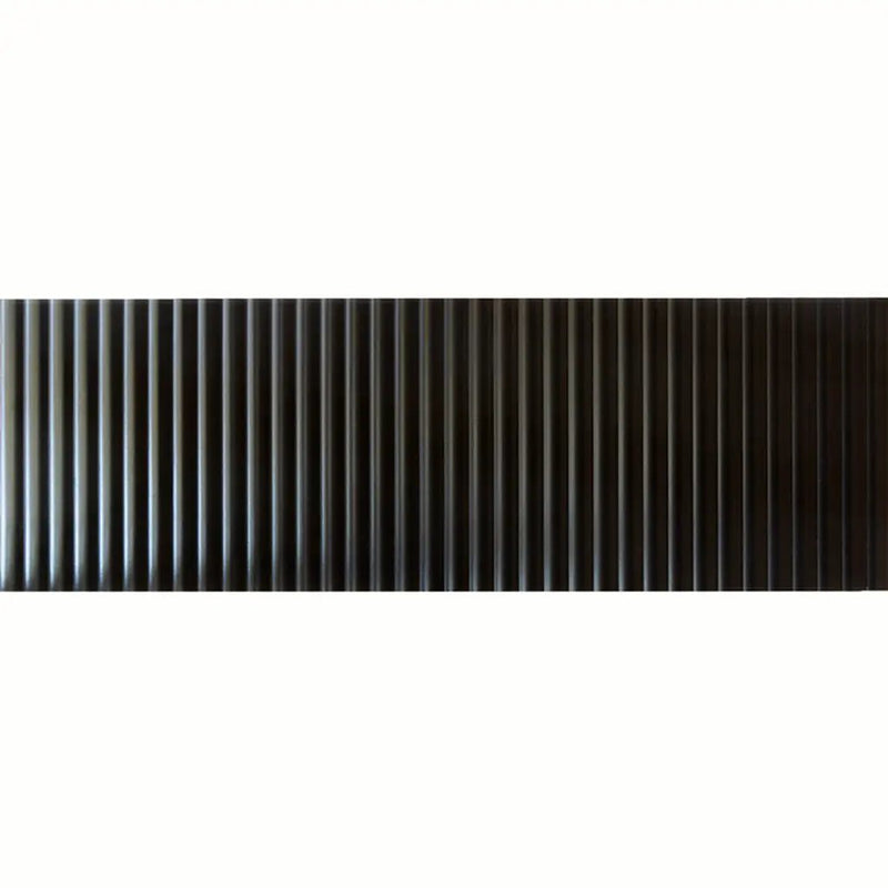 Black 12x36 Matte Fluted Ceramic Large Format Tile (4 pack, 11.63 sq ft/case) by Apollo Tile