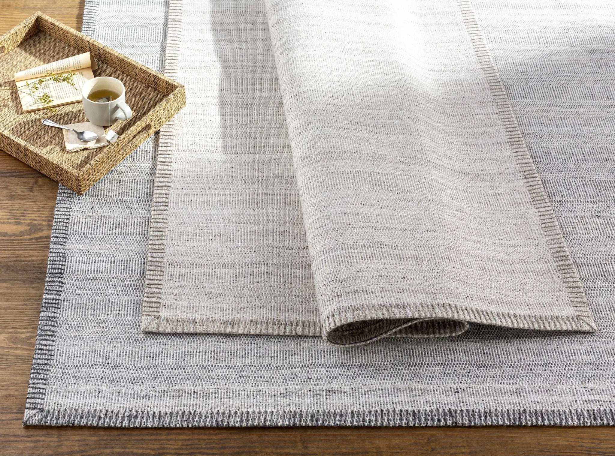 Nettleham Silver Viscose Rug - Clearance by Boutique Rugs