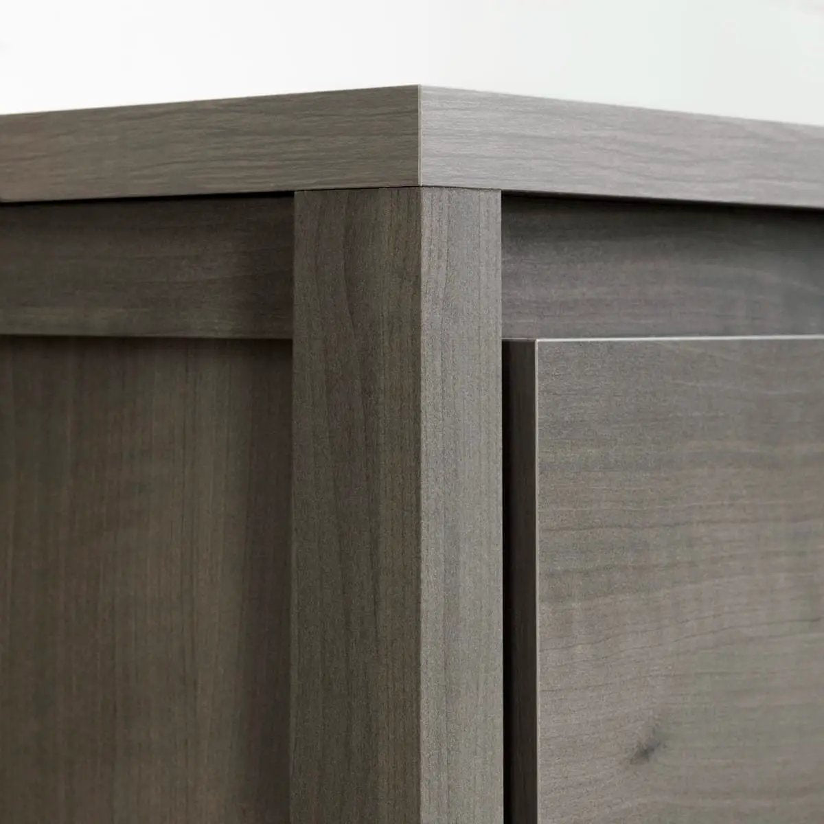 Modern Grey 2 Drawer Nightstand Cubby Storage Shelf by HomePacific