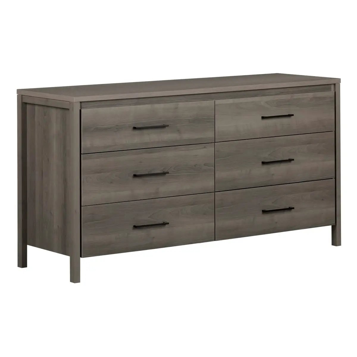Modern Grey 6 Drawer Double Dresser by HomePacific
