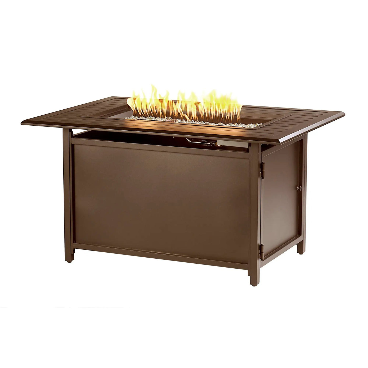 Aluminum 46-in Rectangular Propane Fire Table, Beads, Covers and Lid by Sharicks