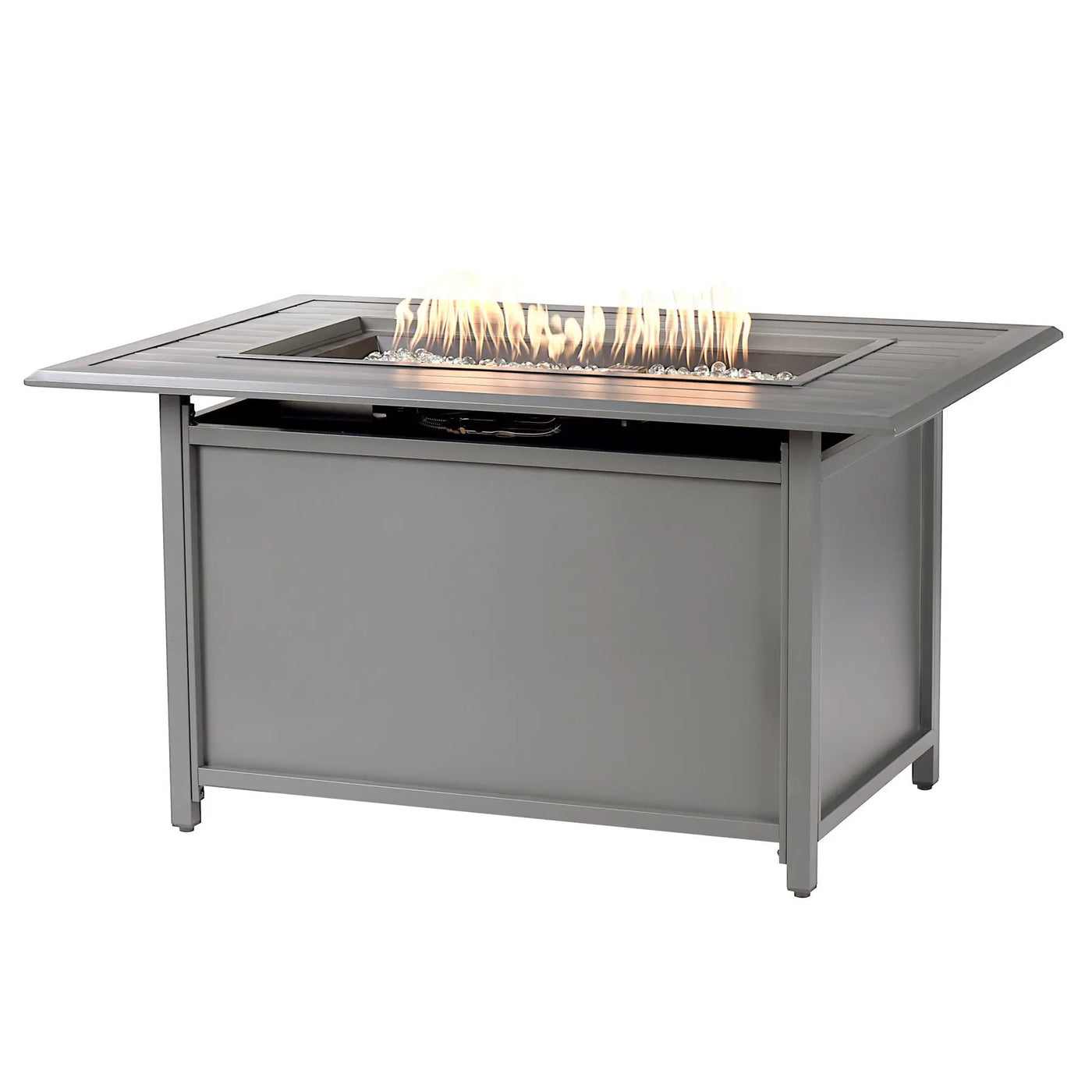 Aluminum 46-in Rectangular Propane Fire Table, Beads, Covers and Lid by Sharicks