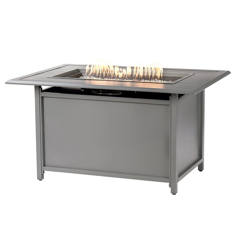 Aluminum 46-in Rectangular Propane Fire Table, Beads, Covers and Lid by Sharicks